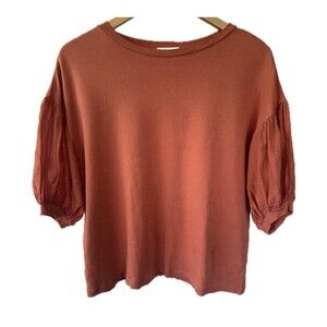 Earth Music & Ecology 100% Cotton Drop Shoulder Short Balloon Sleeve One Size